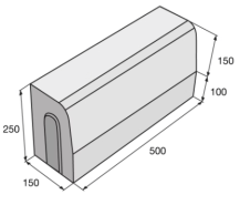 Obrubník MONO II půlka 50cm ABO 2-15 PUL